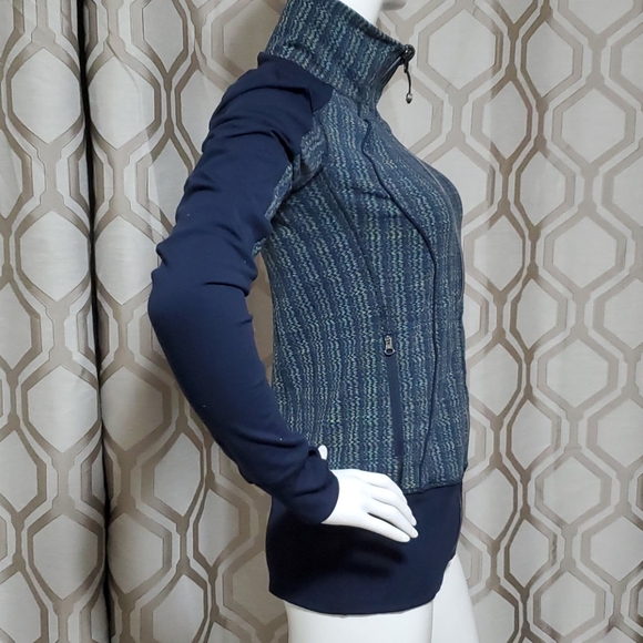 Lulu running jacket navy and green - Picture 3 of 6